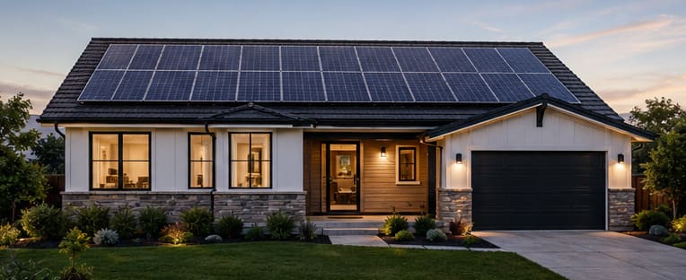 solar panels on roof